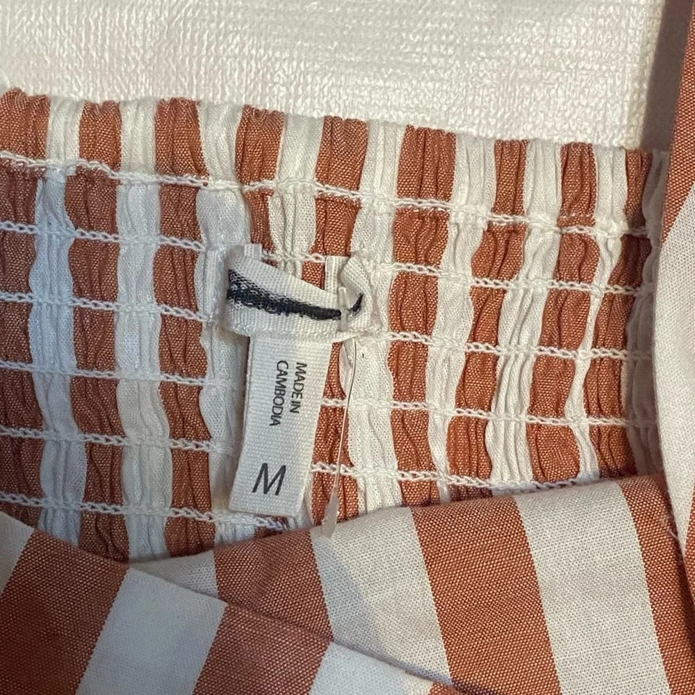 Maurices Brown and White Striped Sleeveless Top